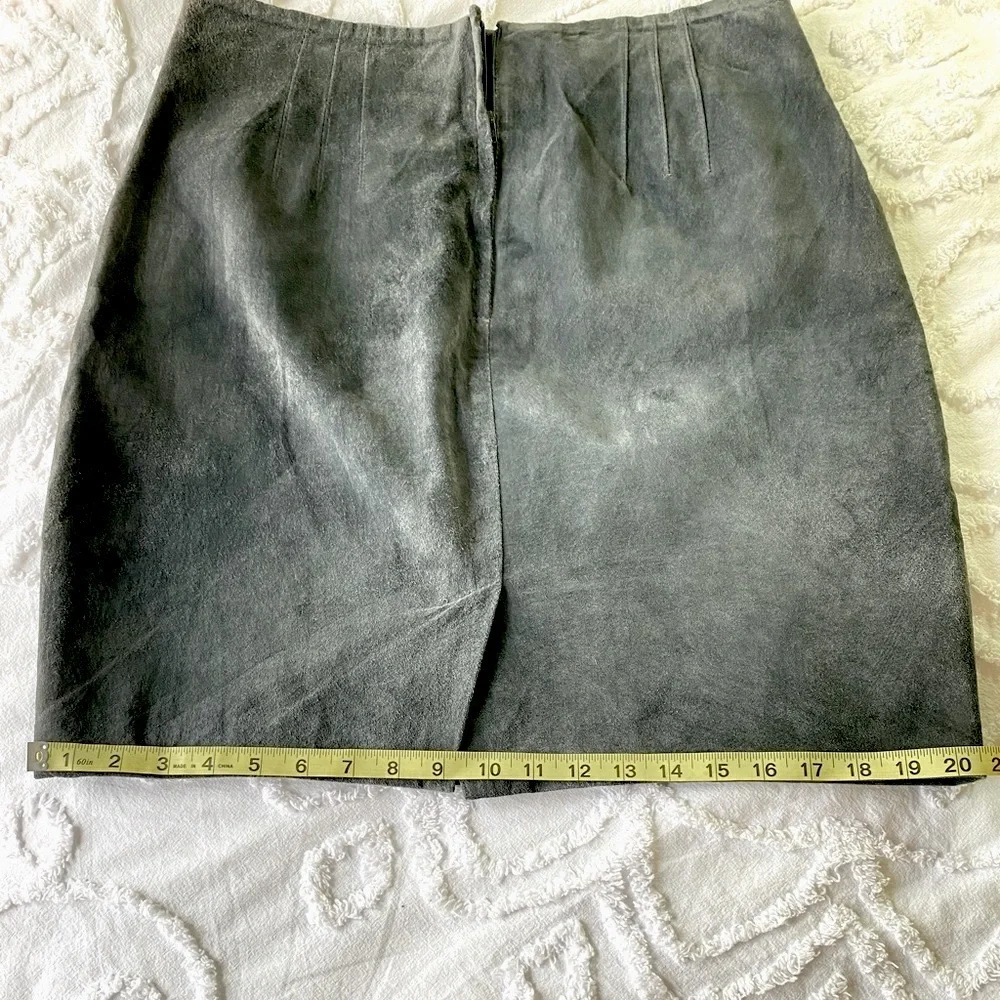 VTG Paul Harris Gray Suede Leather Skirt
